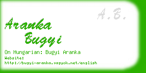 aranka bugyi business card